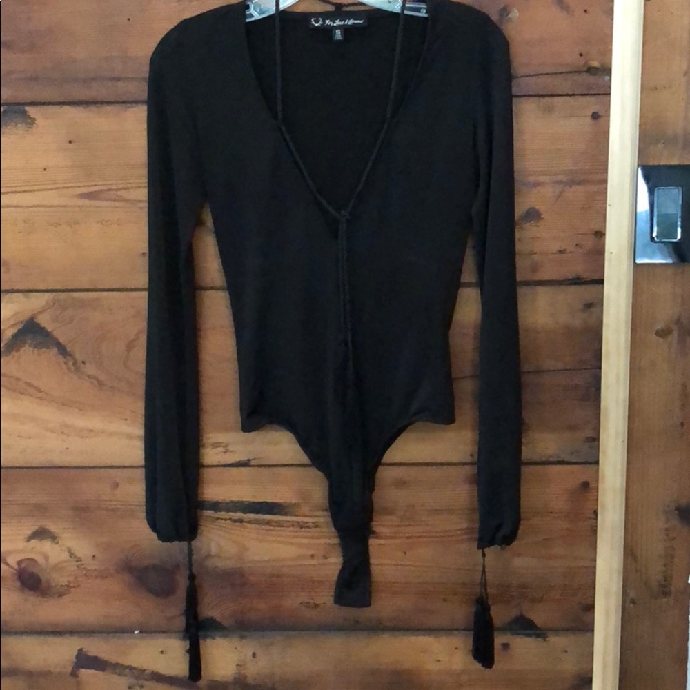 For love & lemons black long sleeve bodysuit